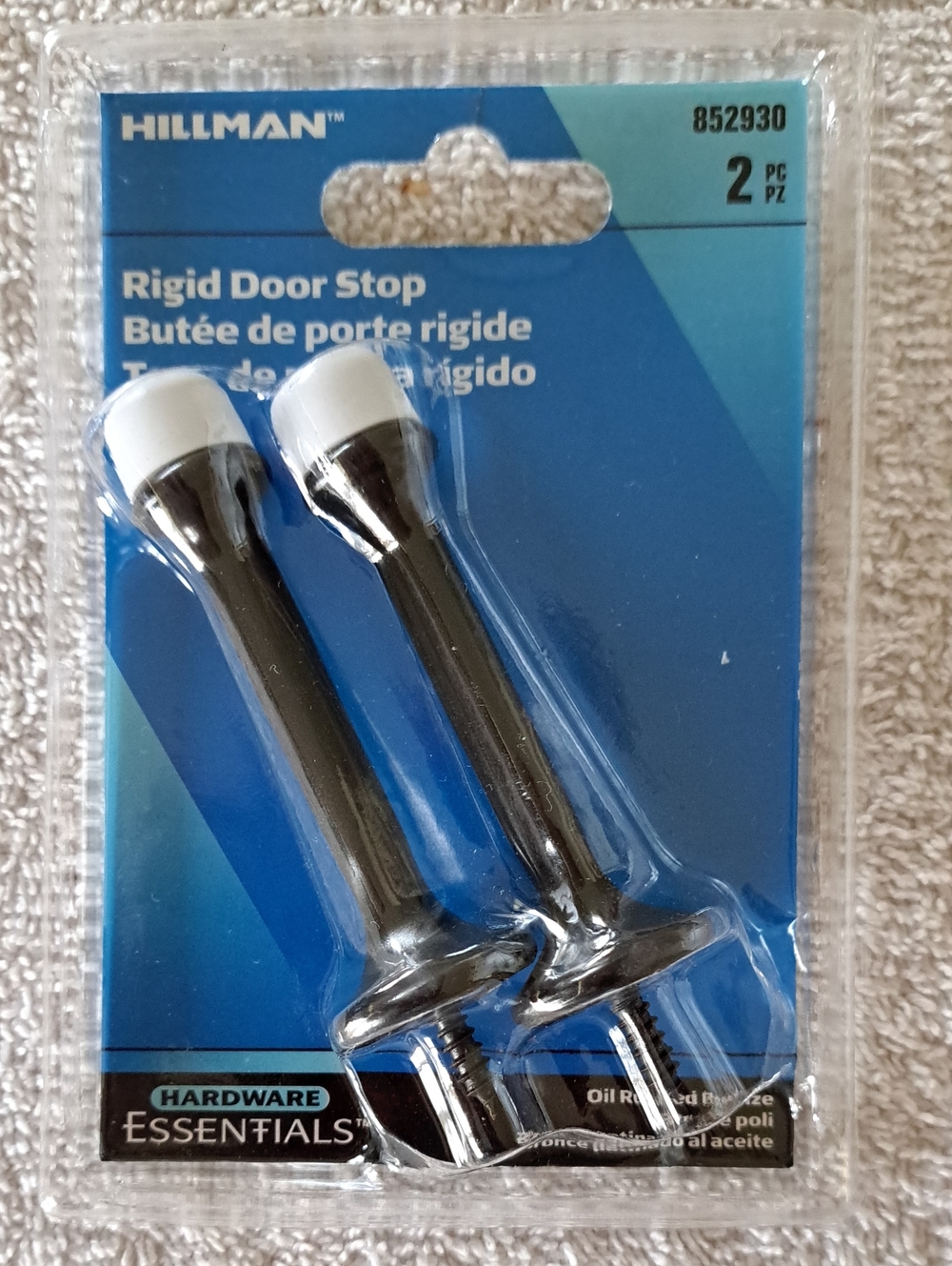 Hardware Essentials by Hillman 852930 Rigid Door Stop Oil Rubbed Bronze